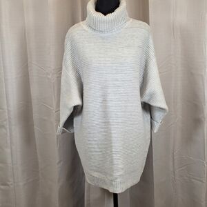 Lumiere Oversized Gray Turtleneck Sweater Dress Medium